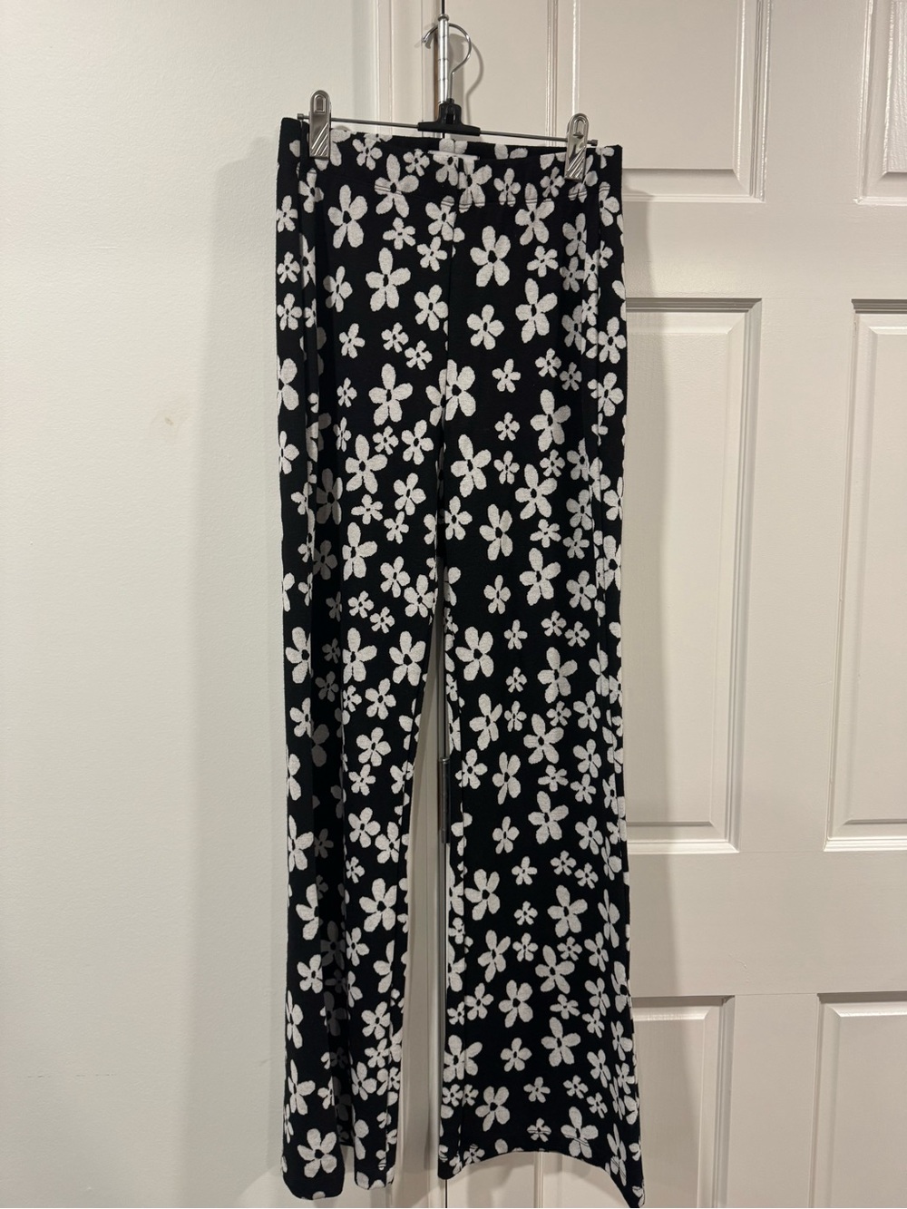 Urban Outfitters Black & White Floral Boot Cut Pants